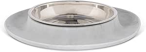 Silicone Feeder with Stainless Saucer Bowl - Marble