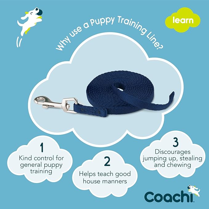 Coachi Puppy Training Line - 2.5m, Navy