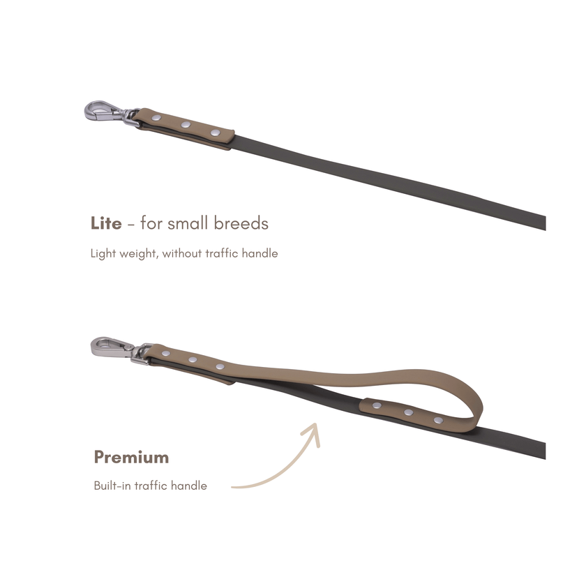 PoPupJoys DUO Lite - Convertible Waterproof Dog Leash - Charcoal, Medium