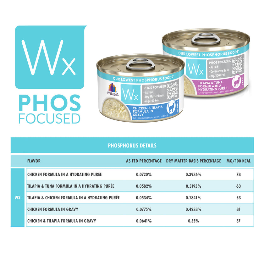 Weruva Wx Phos Focused - Chicken & Tilapia Shreds in Gravy (3oz)