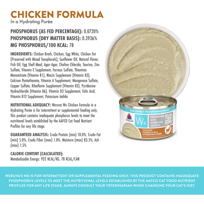 Weruva Wx Phos Focused - Chicken Formula in a Hydrating Puree (3oz)