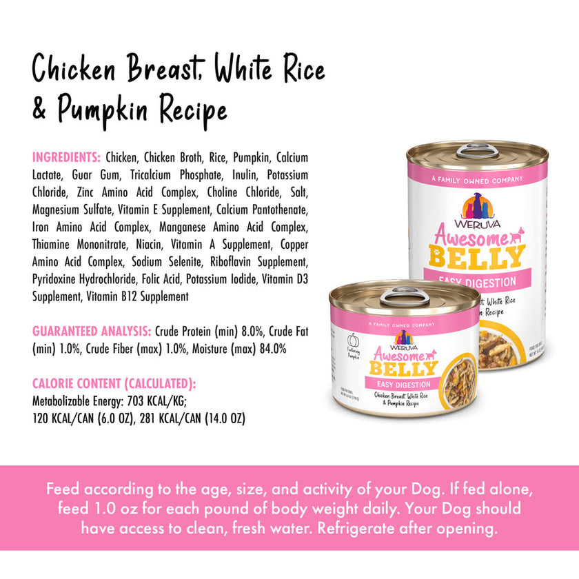 Weruva Awesome Belly - Chicken Breast, White Rice & Pumpkin Recipe in Broth (6oz)