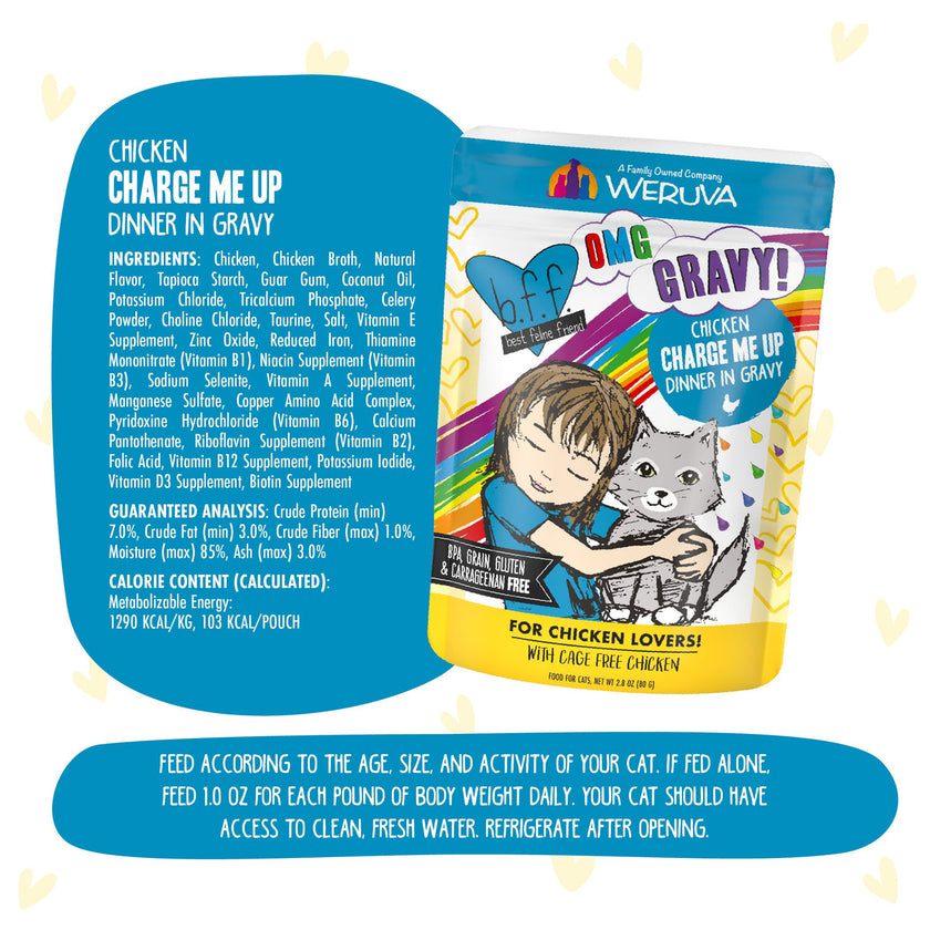 Weruva BFF OMG Gravy! - Chicken Charge Me Up Dinner in Gravy (2.8oz)