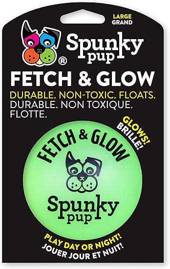 Spunky Pup Fetch & Glow Ball Dog Toy Large