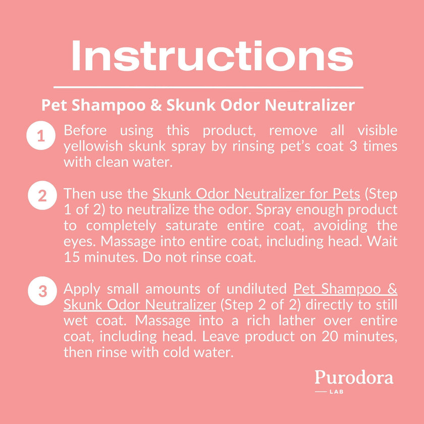 Purodora Lab Pet Shampoo & Skunk Odor Neutralizer, Apple Blossom 237ml
