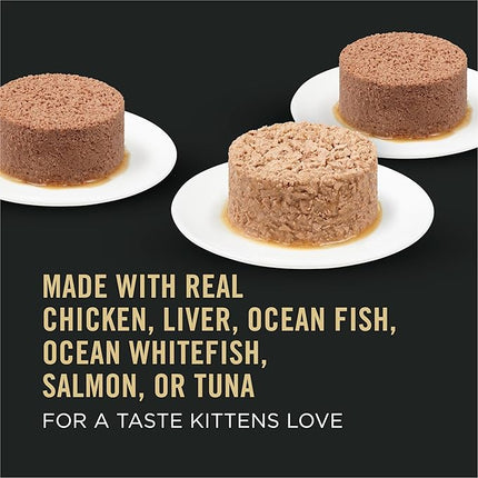 Pro Plan® Kitten Variety Pack - Chicken & Liver, Salmon & Ocean Fish and Ocean Whitefish & Tuna 12x85g