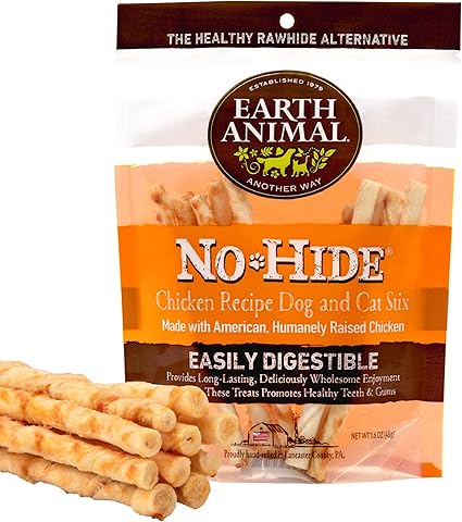 Earth Animal No-Hide Chicken Recipe Stix (10 Pack) Dog & Cat Chew