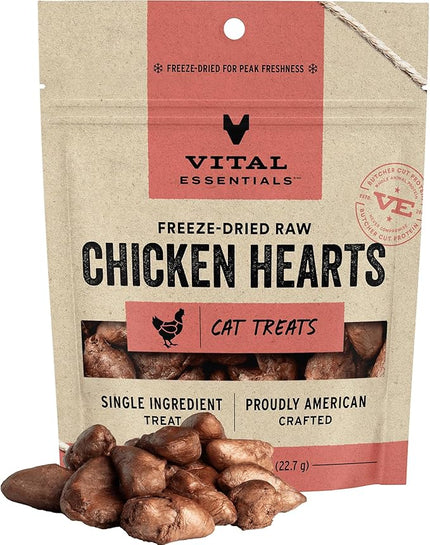 Vital Essentials Freeze-Dried Chicken Hearts Cat Treats