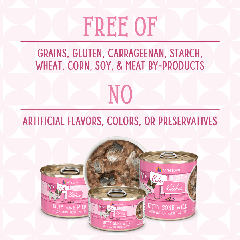 Weruva Cats in the Kitchen - Kitty Gone Wild - Wild Salmon Recipe Au Jus (3.2oz)