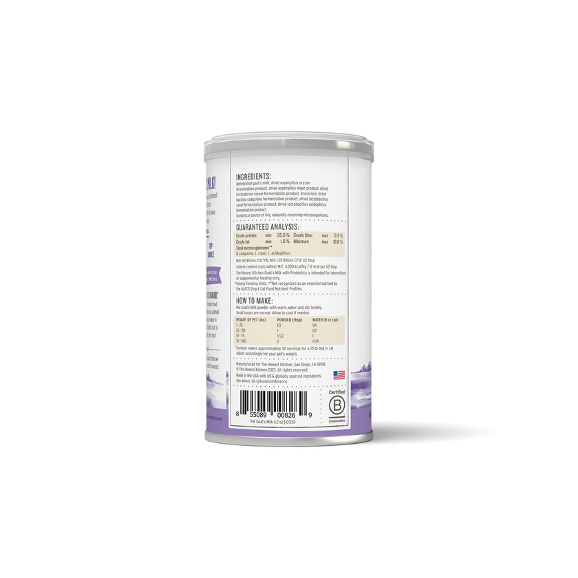 The Honest Kitchen Goat's Milk with Probiotics Daily Booster