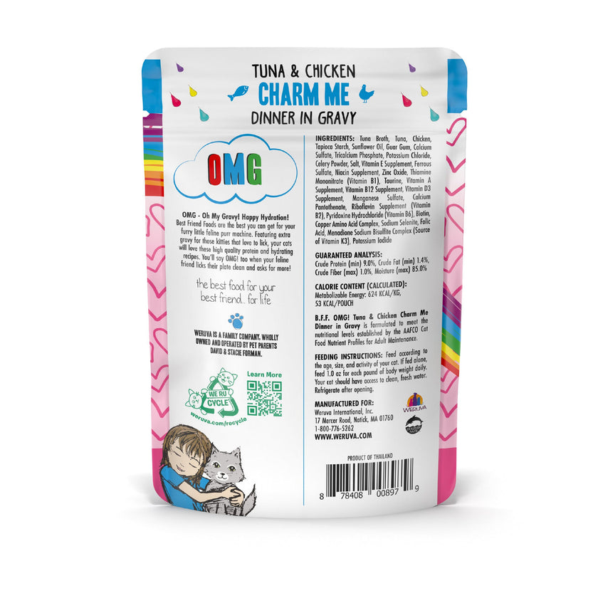 Weruva BFF OMG Gravy! Tuna & Chicken Charm Me Wet Cat Food Dinner in Gravy 3oz (85g)