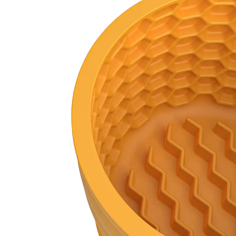 Honeycomb Silicone Slow Feeder Bowl - Mini, Mustard