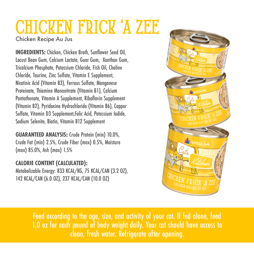 Weruva Cats in the Kitchen - Chicken Frick 'A Zee Chicken Recipe Au Jus (3.2oz)