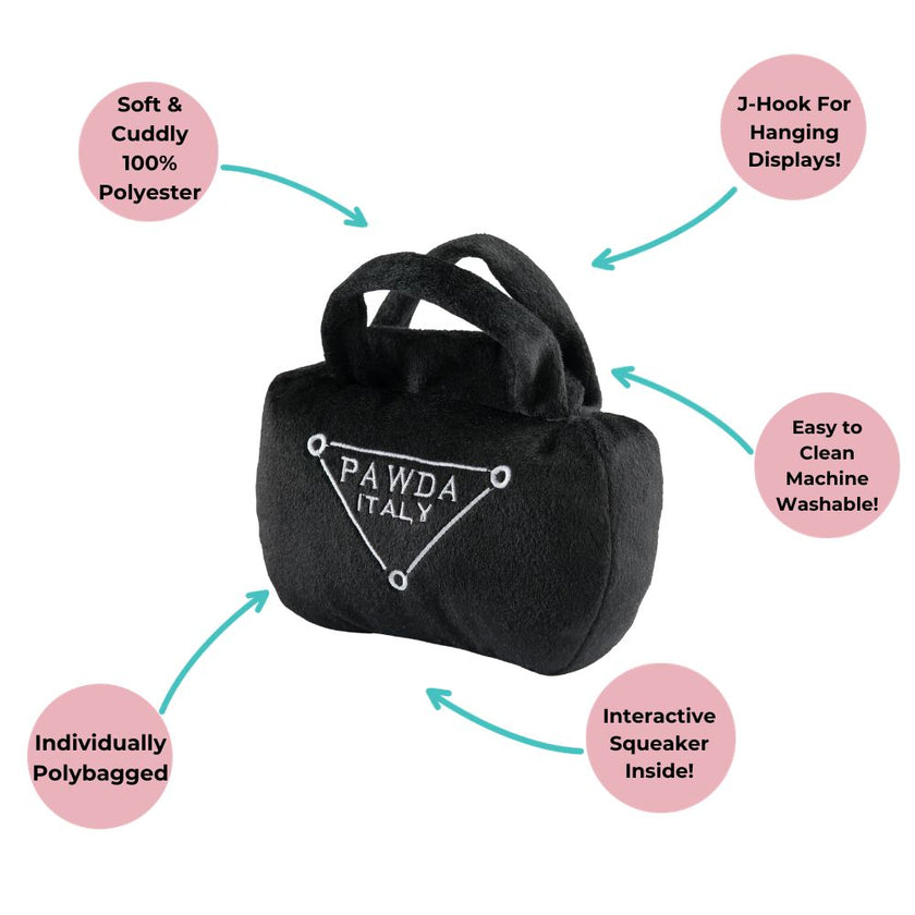 Haute Diggity Dog - Pawda Handbag Squeaker Dog Toy - Large