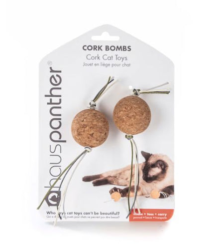 Hauspanther Cork Bombs Cat Toys (2pk) - Neutral