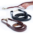 Angel Pet Supplies - Leather Double Handle Braided Leash - 6ft, Brown