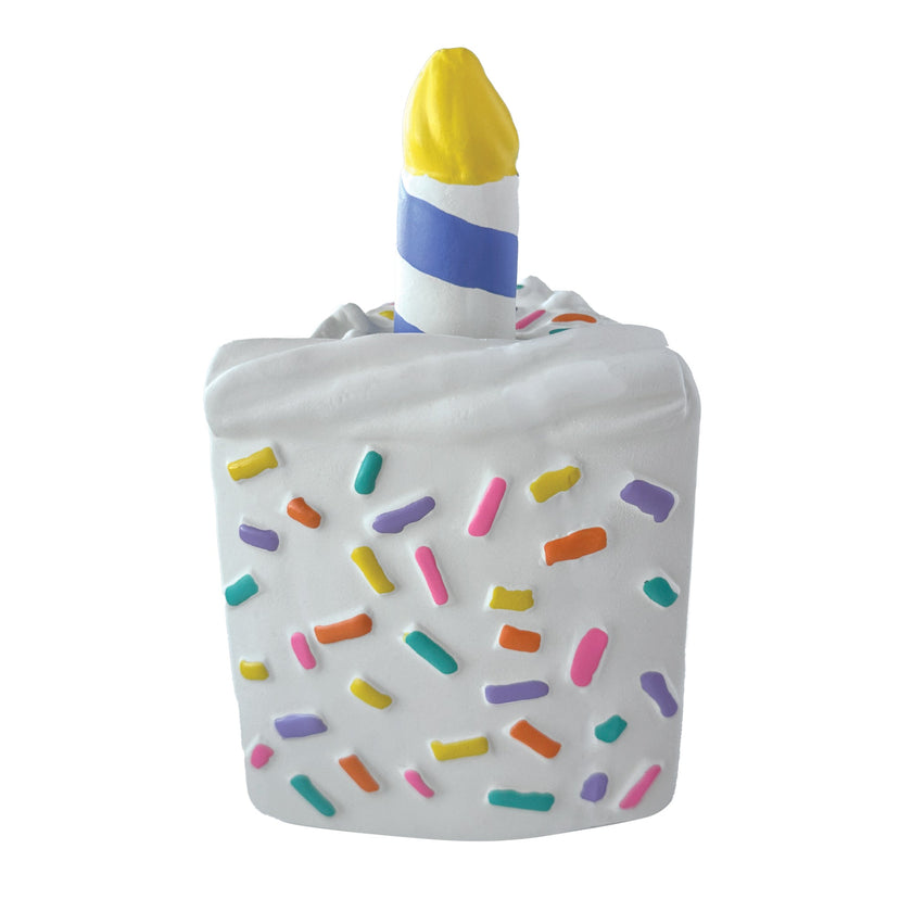 fouFIT - Birthday Cake Chew Dog Toy - White