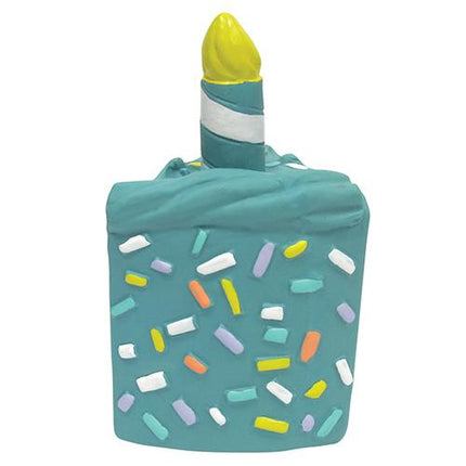 foufouBRANDS Birthday Cake Chew Dog Toy Blue