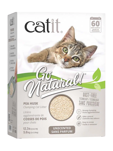Catit Go Natural – Unscented Pea Husk Clumping Cat Litter (12.3lb / 5.6kg)