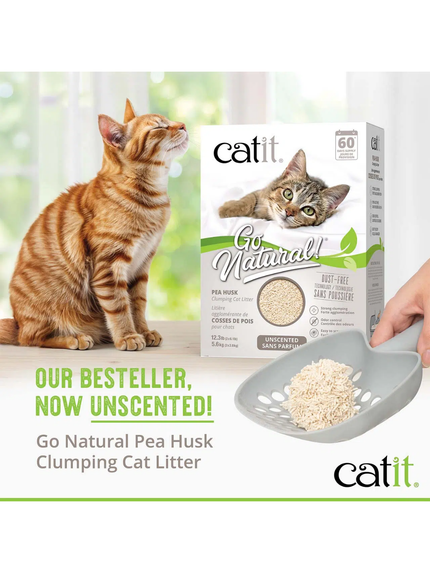 Catit Go Natural – Unscented Pea Husk Clumping Cat Litter (12.3lb / 5.6kg)