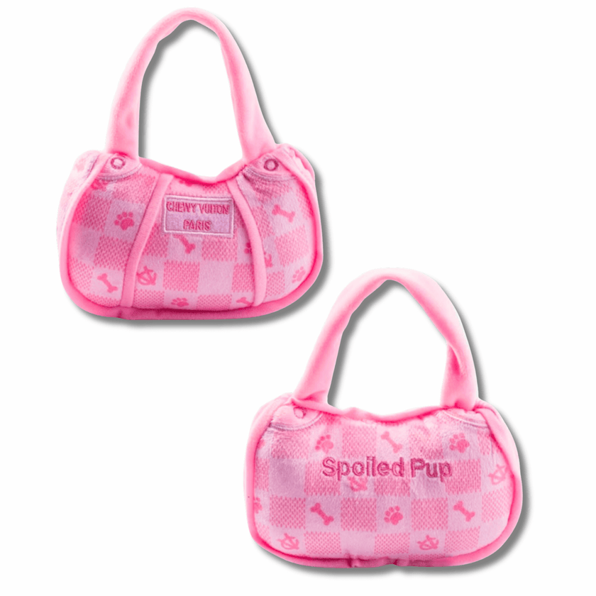 Chewy Vuitton - Pink Checker Pup Purse Toy
