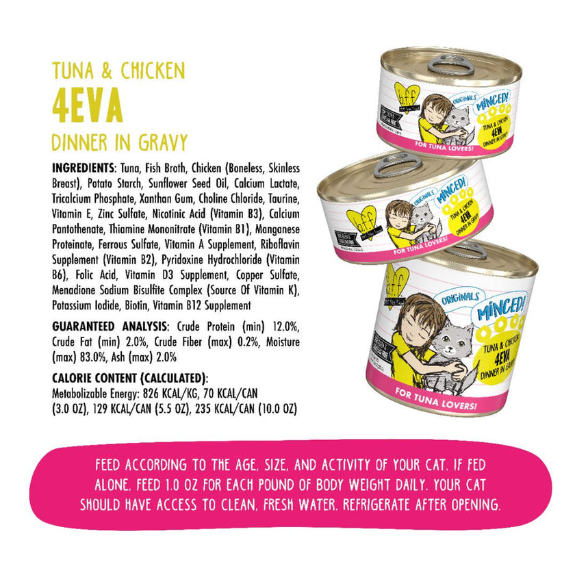 Weruva BFF Minced! - Tuna & Chicken 4EVA Dinner in Gravy (3oz)