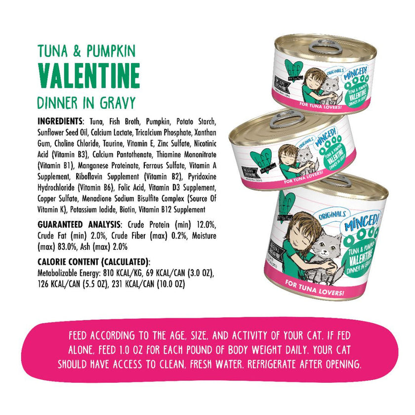 Weruva BFF Minced! - Tuna & Pumpkin Valentine Dinner in Gravy (5.5oz)