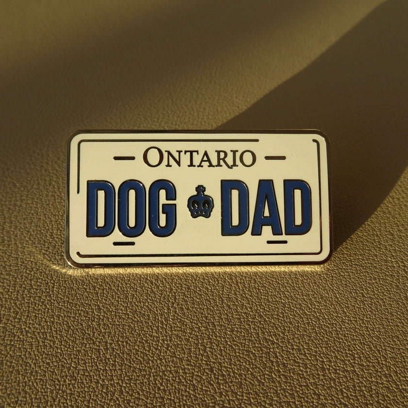 Toronto Dog Moms - License Plate Dog Dad Pin, Silver