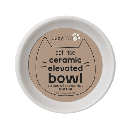 DexyPaws Cat Rise Ceramic Elevated Bowl