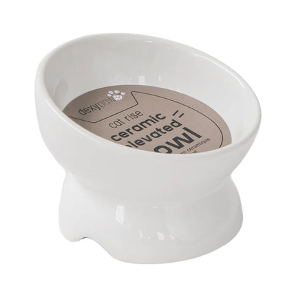 DexyPaws Cat Rise Ceramic Elevated Bowl