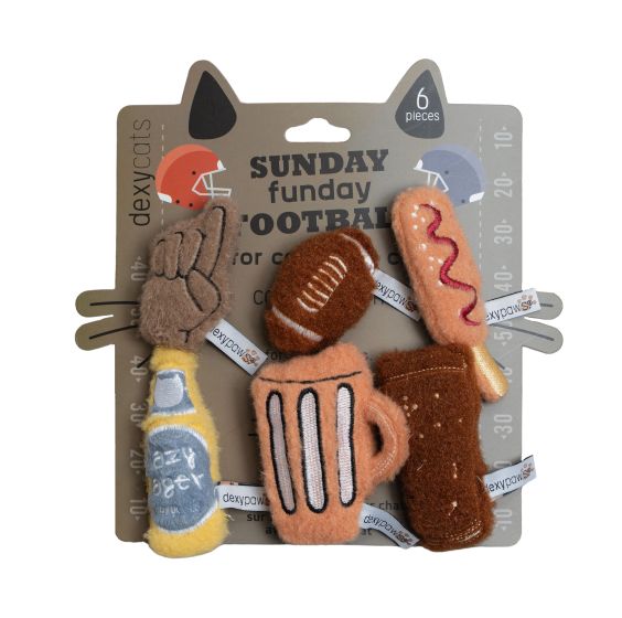 Dexypaws Sunday Funday Football Catnip Toys