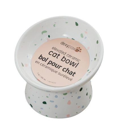 Dexypaws - Raised Ceramic Cat Bowl - 