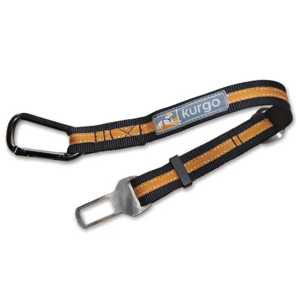 Kurgo Seatbelt Teather With Carabiner Black Dog 1pc