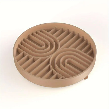 Double Rainbow Silicone Slow Feeder - Tan