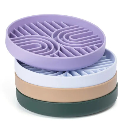 Double Rainbow Silicone Slow Feeder - Tan