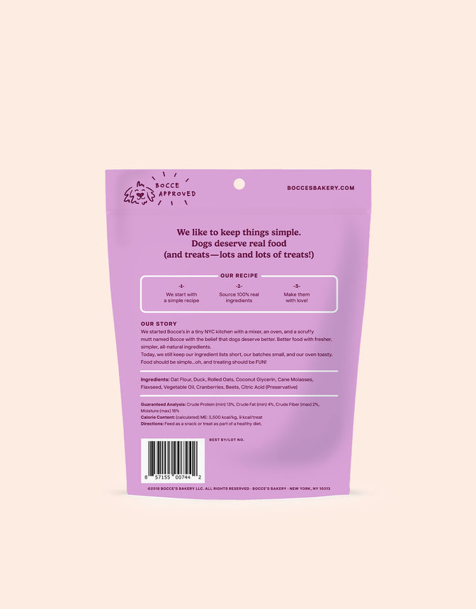 Bocce's Bakery Duck Recipe Soft & Chewy Dog Treats 6oz