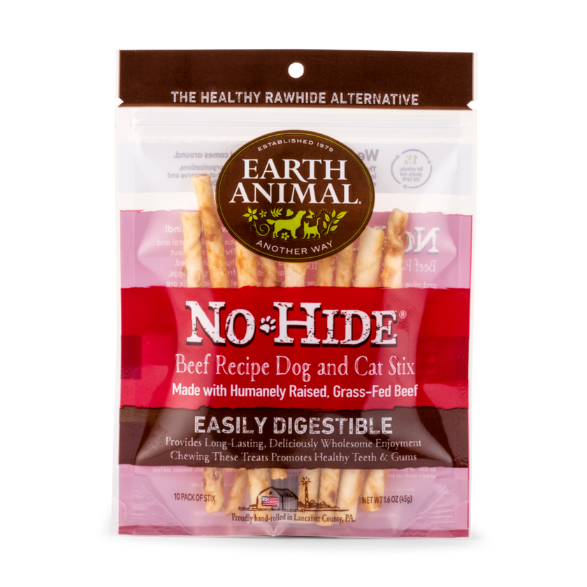 Earth Animal No-Hide Beef Recipe Stix (10 Pack) Dog & Cat Chew