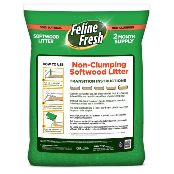 Feline Fresh 100% Natural Non-Clumping Softwood Litter - 20lb