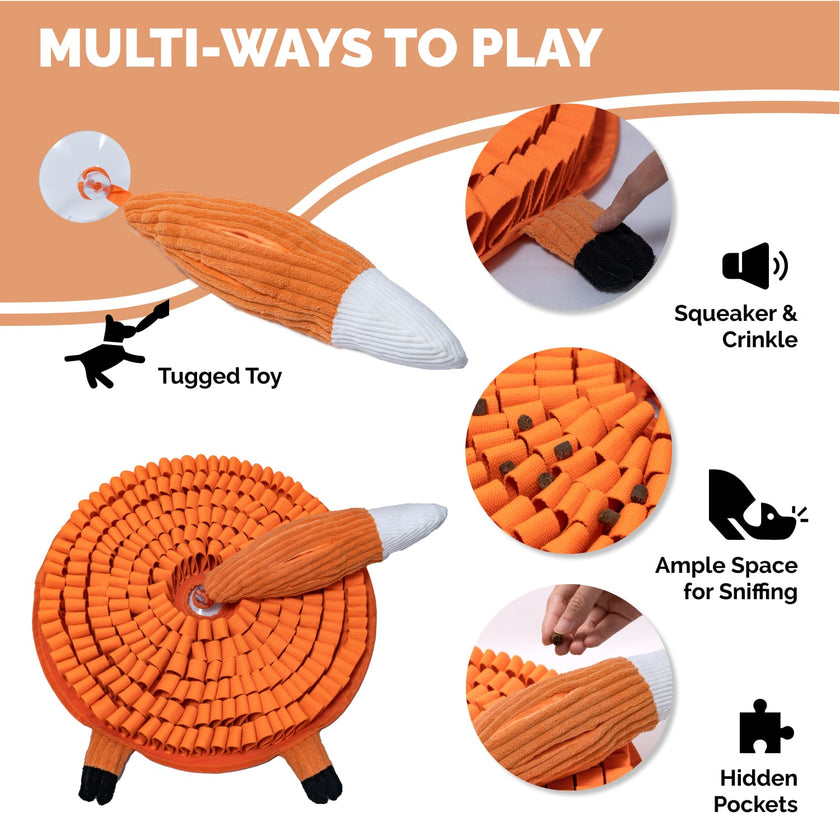 PoPupJoys - Hide & Seek Snuffle Mat + Puzzle Toy - Fox