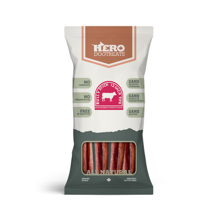 Hero Dog Treats Dehydrated Beef Bully Stick - 12