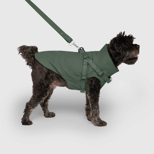 Canada Pooch - Harness Raincoat - Forest Green