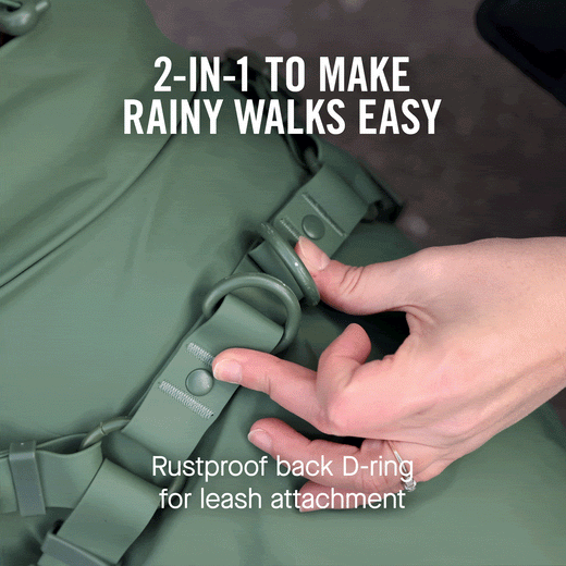 Canada Pooch - Harness Raincoat - Forest Green