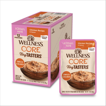 Wellness CORE Tiny Tasters Kitten Pate Chicken Recipe in Sauce Wet Cat Food Pouches