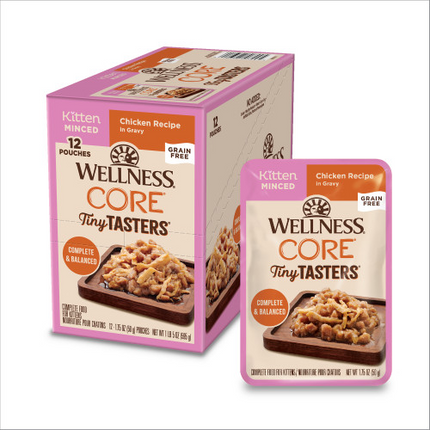 Wellness CORE Tiny Tasters kitten food pouch box