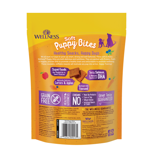 Wellness Soft Puppy Bites Natural Dog Treats packaging back