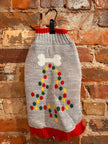 Pet Obsession - Grey Polka-Dot Christmas Tree Knit Sweater - Dog - Size Large