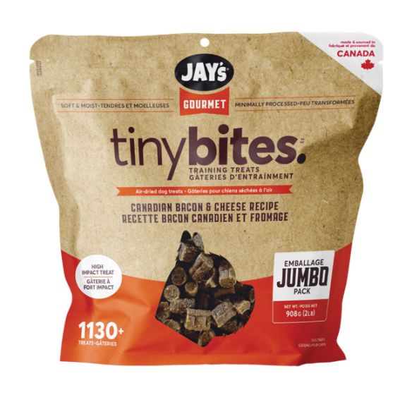 Jay's Gourmet Tiny Bites Bacon & Cheese Air-Dried Dog Treats - (908g)