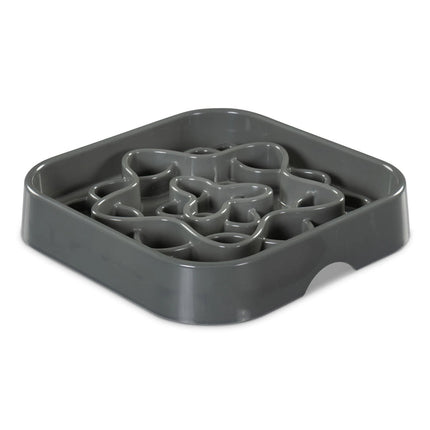 Messy Mutts Interactive Square Slow Feeder Grey, 8 Cup