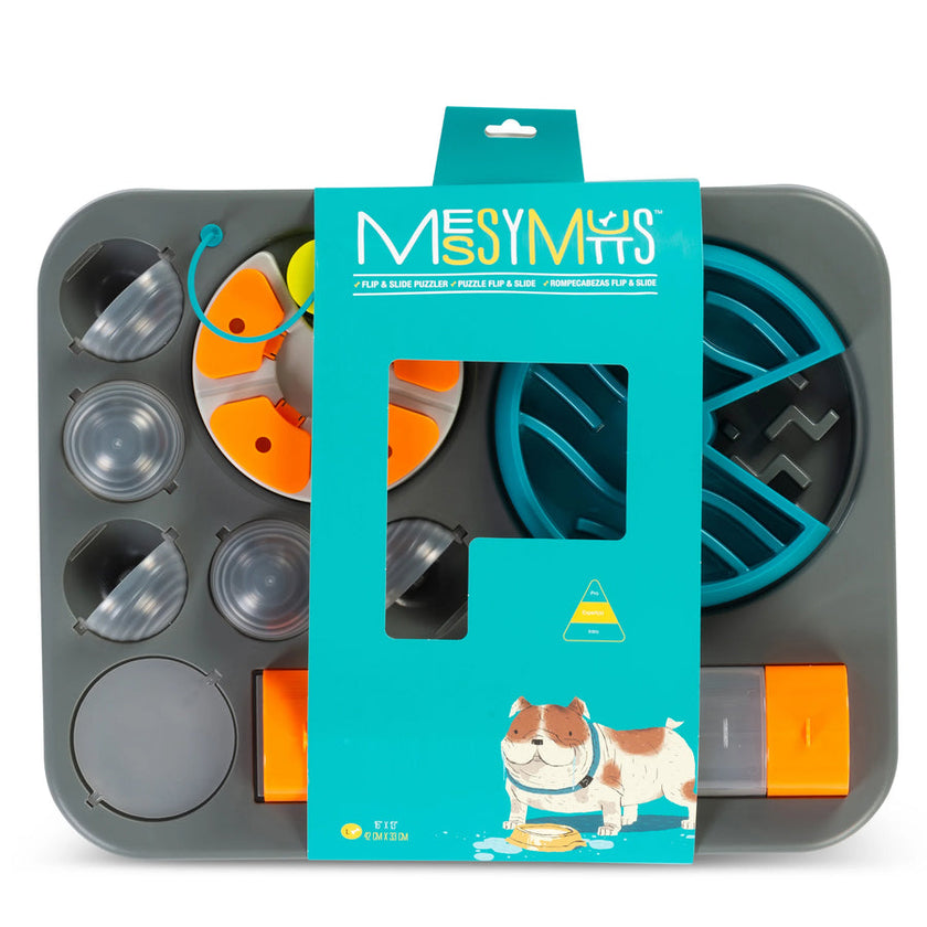 Messy Mutts Flip'n Slide Puzzler, Large Dog Puzzle, 16.5