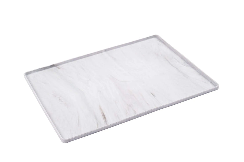 Silicone Bowl Mat with Raised Edge, Marble